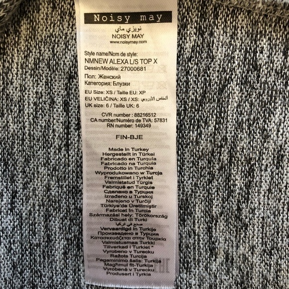 NOISY MAY Crossover Grey lightweight coastal pullover front cowl neck sweater - Picture 8 of 10